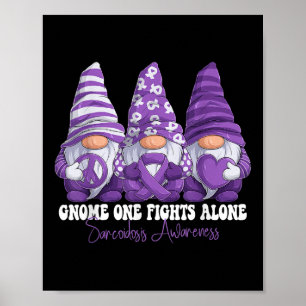 Sarcoidosis Awareness Month Purple Ribbon Gnomies Poster