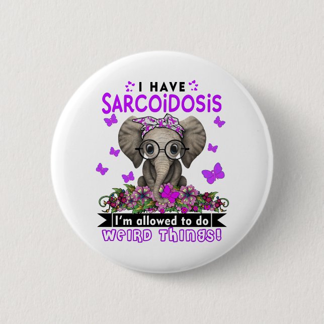 Sarcoidosis Awareness Month Ribbon Gifts Button (Front)