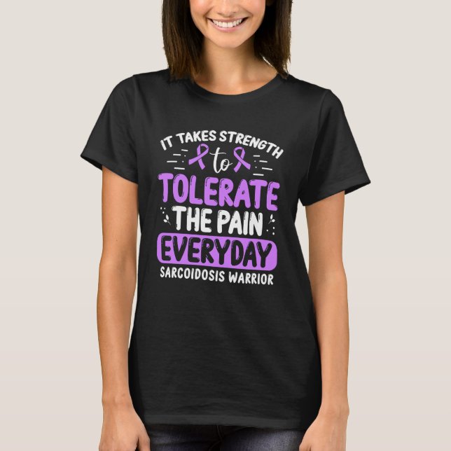 Sarcoidosis Awareness Purple Ribbon Fighter T-Shirt (Front)