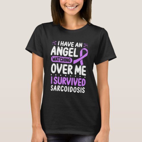 Sarcoidosis Awareness Purple Ribbon I Angel T_Shirt