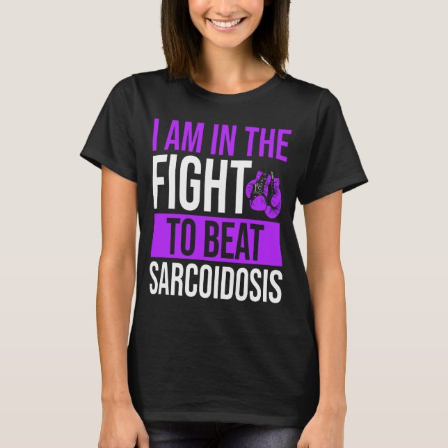 Sarcoidosis Awareness Ribbon Beat Disease Warrior T-Shirt (Front)