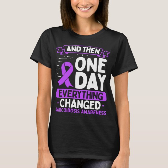 Sarcoidosis Awareness  Warrior Survivor Ribbon T-Shirt (Front)