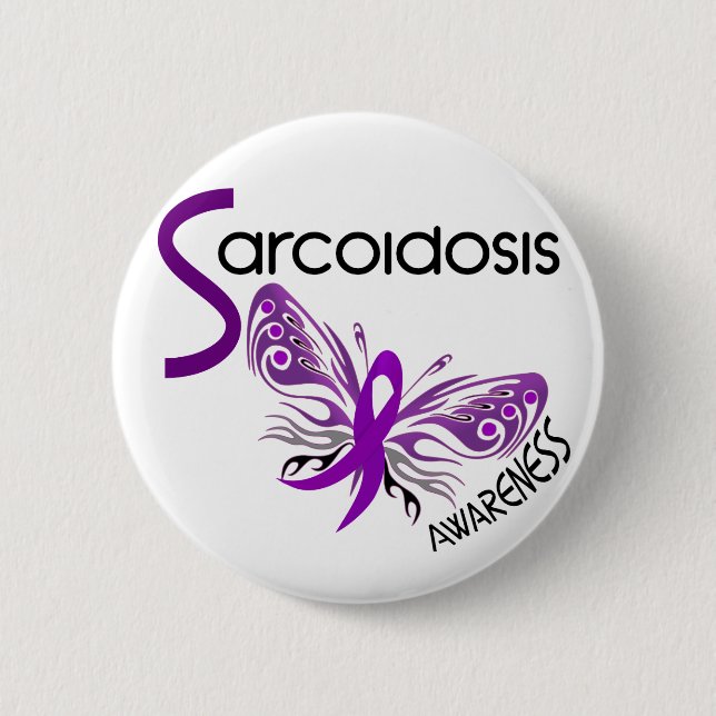 Sarcoidosis BUTTERFLY 3.1 Pinback Button (Front)
