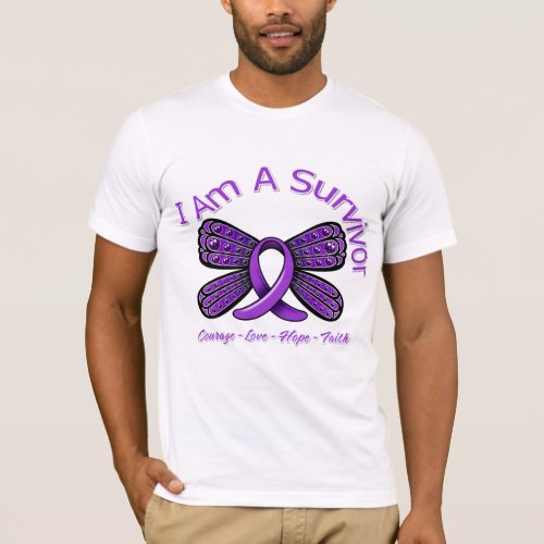 Sarcoidosis Butterfly I Am A Survivor T_Shirt