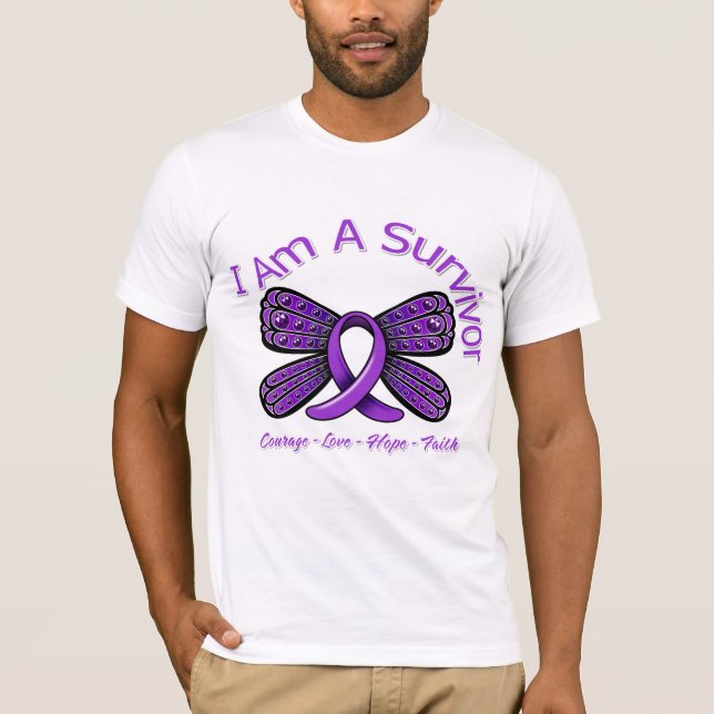 Sarcoidosis Butterfly I Am A Survivor T-Shirt (Front)
