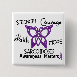 Sarcoidosis Celtic Butterfly 3 Pinback Button