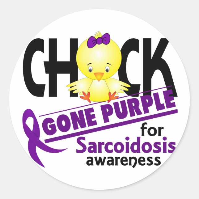 Sarcoidosis Chick Gone Purple 2 Classic Round Sticker (Front)