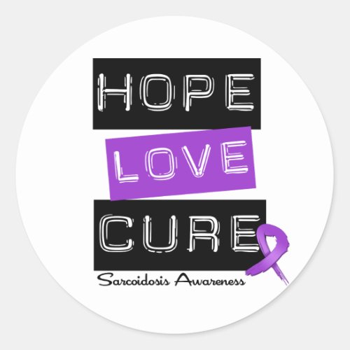 Sarcoidosis Hope Love Cure Classic Round Sticker