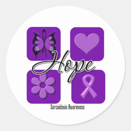 Sarcoidosis Hope Love Inspire Awareness Classic Round Sticker