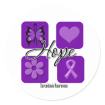 Sarcoidosis Hope Love Inspire Awareness Classic Round Sticker