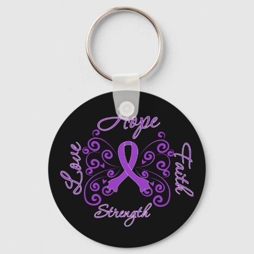 Sarcoidosis Hope Motto Butterfly Keychain