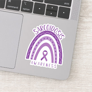 Sarcoidosis Purple Rainbow Ribbon Awareness Sticker