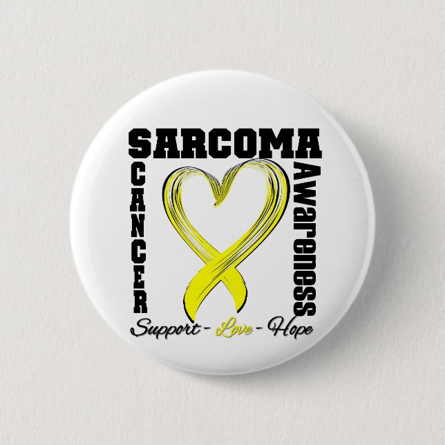 Sarcoma Awareness Brushed Heart Ribbon Button (Front)