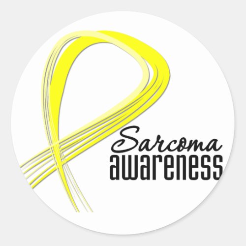 Sarcoma Awareness Grunge Ribbon Classic Round Sticker