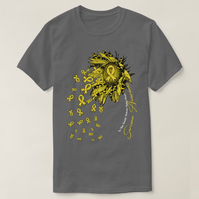 Sarcoma Awareness sunflower nobody fights alone T-Shirt (Design Front)