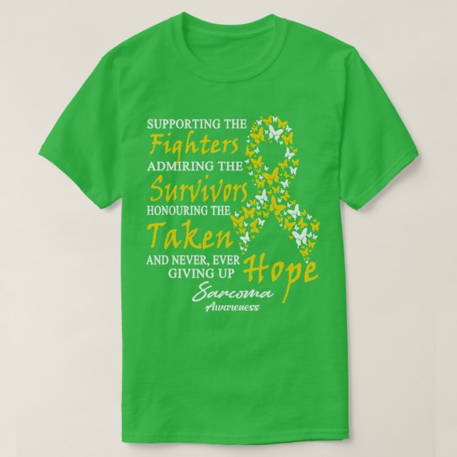 Sarcoma Awareness Supporting The Fighters Butterfl T-Shirt (Design Front)