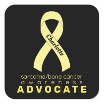 Sarcoma/Bone Cancer Advocate Black Square Sticker