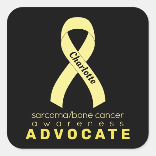 SarcomaBone Cancer Advocate Black Square Sticker