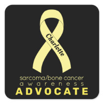 Sarcoma/Bone Cancer Advocate Black Square Sticker