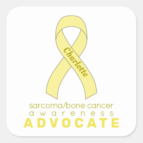 SarcomaBone Cancer Advocate White Square Sticker