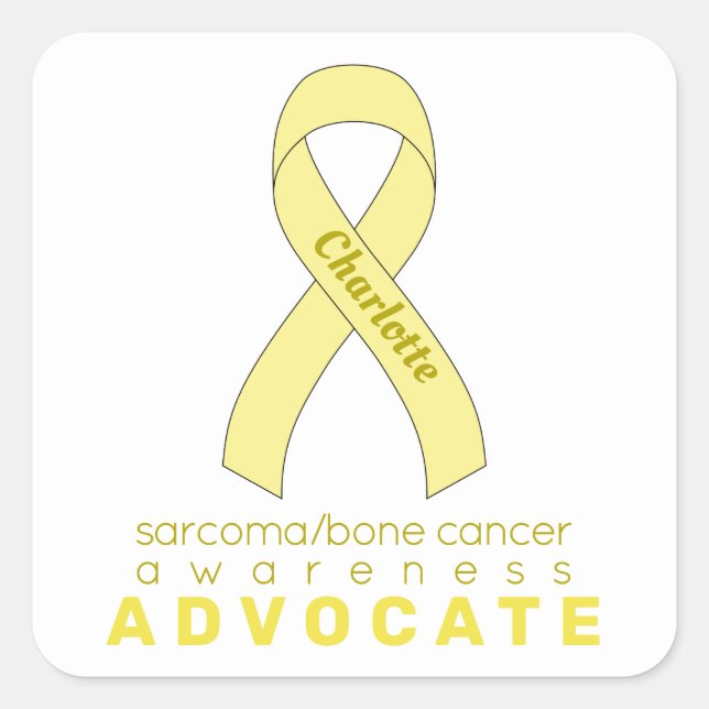 Sarcoma/Bone Cancer Advocate White Square Sticker (Front)