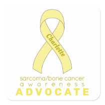 Sarcoma/Bone Cancer Advocate White Square Sticker