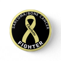 Sarcoma / Bone Cancer Fighter Ribbon Black Button