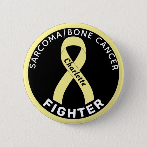 Sarcoma  Bone Cancer Fighter Ribbon Black Button