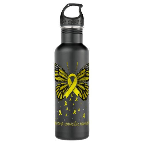 Sarcoma Cancer Awareness Butterfly  Stainless Steel Water Bottle