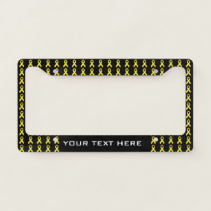 Sarcoma Cancer Awareness Month Yellow Ribbon License Plate Frame
