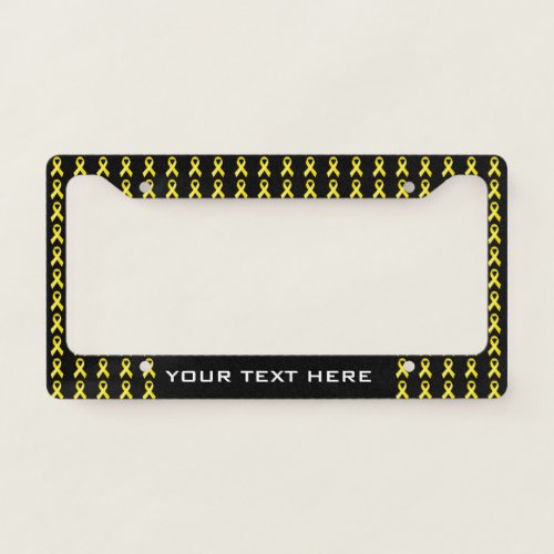 Sarcoma Cancer Awareness Month Yellow Ribbon License Plate Frame