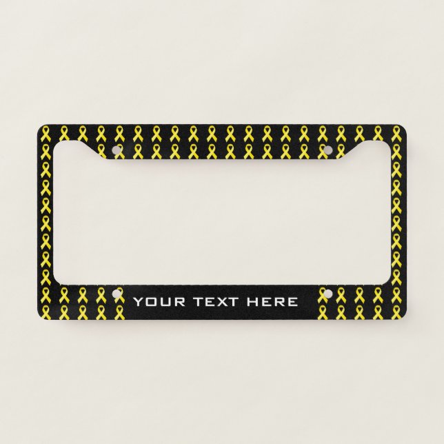 Sarcoma Cancer Awareness Month Yellow Ribbon License Plate Frame (Front)
