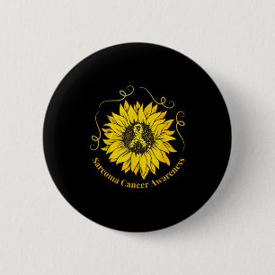 Sarcoma Cancer Awareness Sunflower Yellow Ribbon S Button