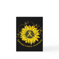 Sarcoma Cancer Awareness Sunflower Yellow Ribbon S Card