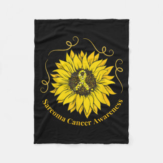 Sarcoma Cancer Awareness Sunflower Yellow Ribbon S Fleece Blanket
