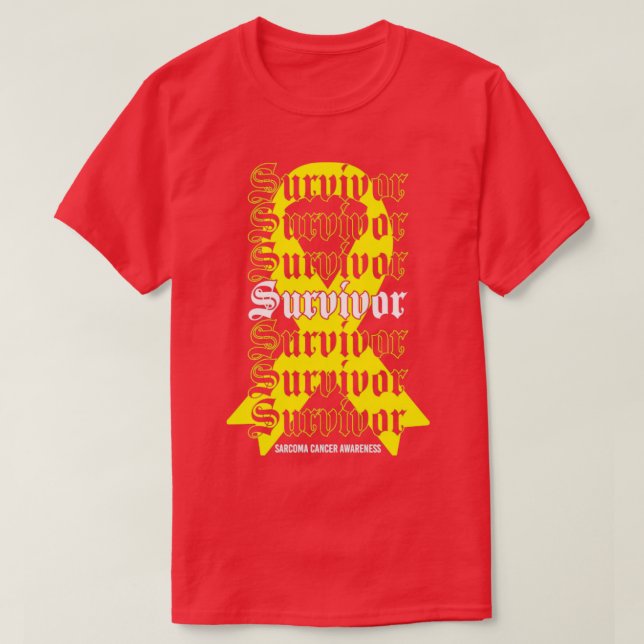 Sarcoma Cancer Awareness Survivor Yellow Ribbon Gi T-Shirt (Design Front)