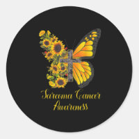 Sarcoma Cancer Awareness Yellow Butterfly