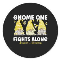 Sarcoma Cancer Awareness Yellow Gnome Classic Round Sticker