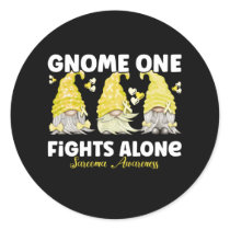 Sarcoma Cancer Awareness Yellow Gnome Classic Round Sticker