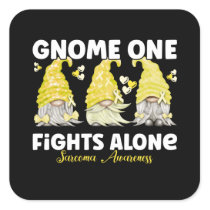 Sarcoma Cancer Awareness Yellow Gnome Square Sticker