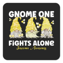 Sarcoma Cancer Awareness Yellow Gnome Square Sticker