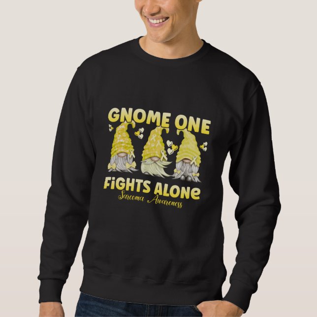Sarcoma Cancer Awareness Yellow Gnome Sweatshirt (Front)