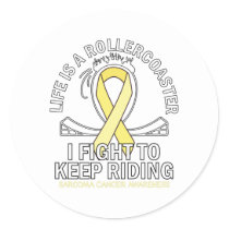 Sarcoma cancer awareness yellow ribbon classic round sticker