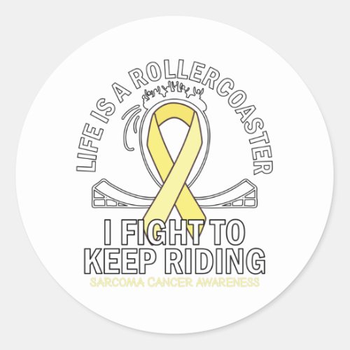 Sarcoma cancer awareness yellow ribbon classic round sticker