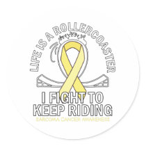 Sarcoma cancer awareness yellow ribbon classic round sticker