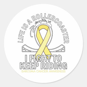 Sarcoma cancer awareness yellow ribbon classic round sticker