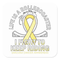 Sarcoma cancer awareness yellow ribbon gradient square sticker