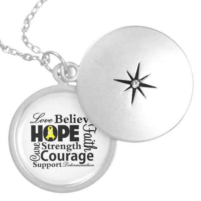 Sarcoma Cancer Collage of Hope Locket Necklace (Front)