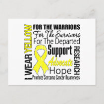 Sarcoma Cancer I Wear Yellow Ribbon TRIBUTE Postcard