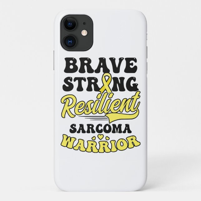 Sarcoma Cancer Shirt  Brave Strong Resilient  Case-Mate iPhone Case (Back)